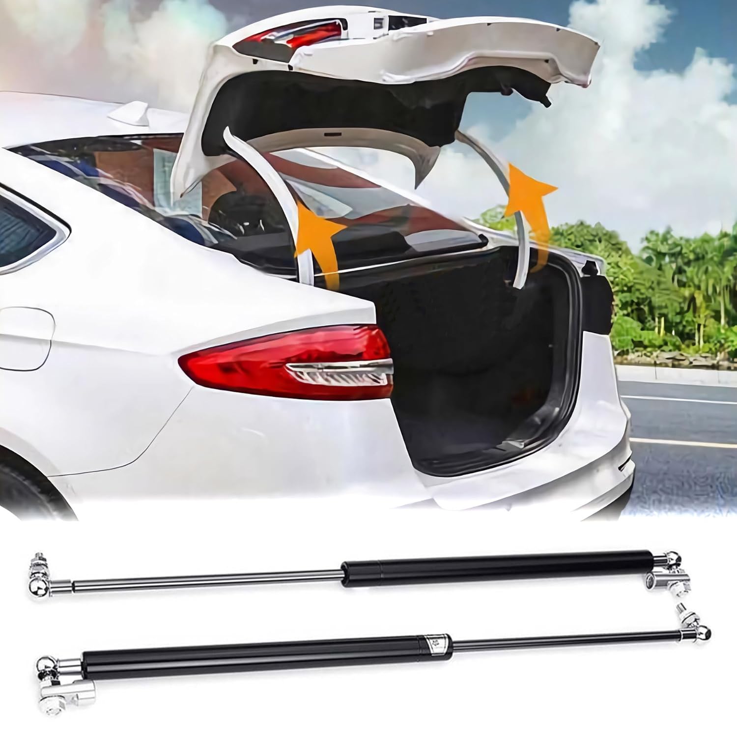 2 piezas de accesorios de asistencia de choque hidráulico para maletero trasero con carga de gas, barra de apoyo de resorte, barra de apoyo para