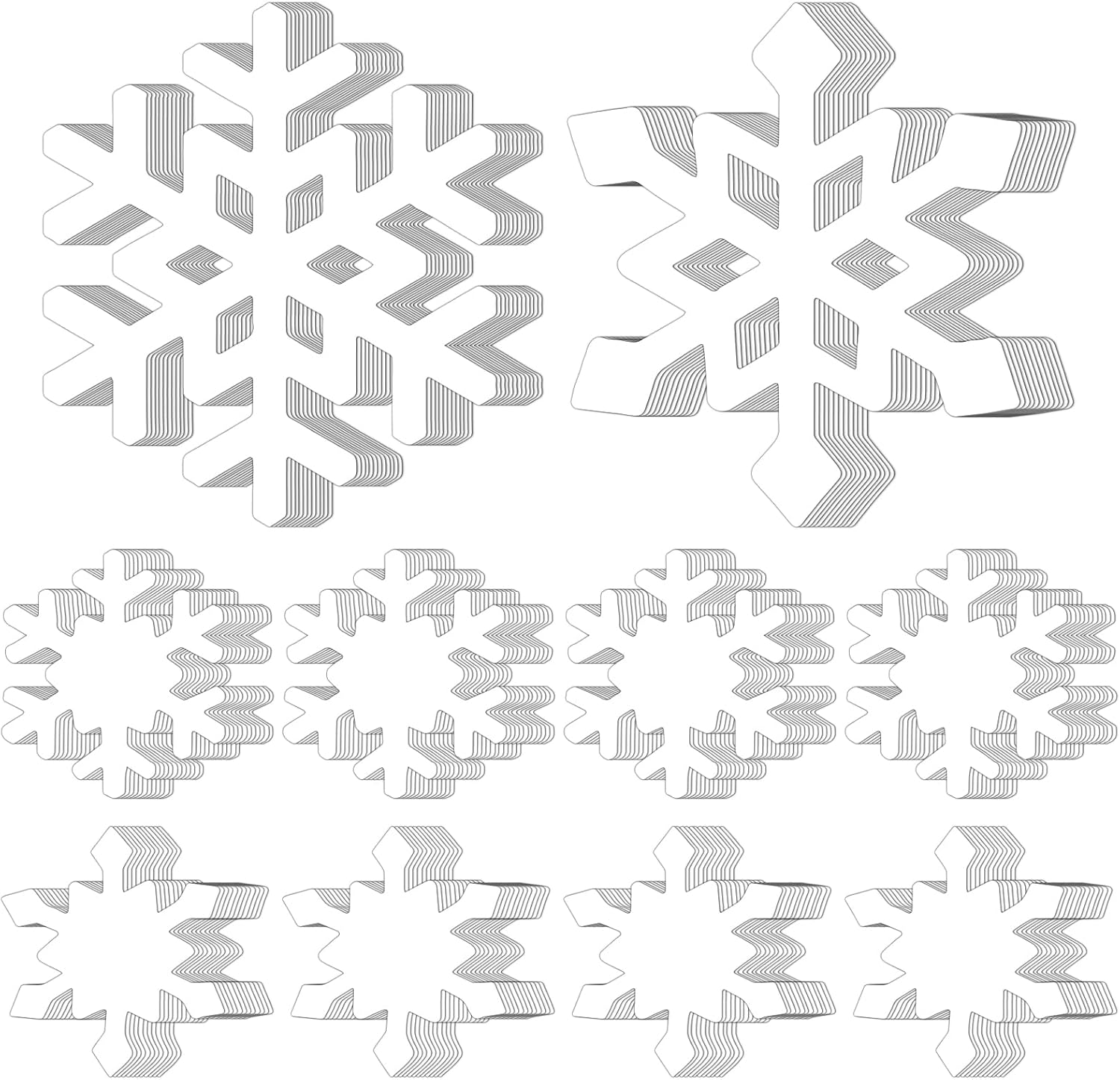 90 piezas de copos de nieve de invierno, decoración de tablón de anuncios para aula, estilo surtido, invierno, Navidad, copo de nieve blanco,