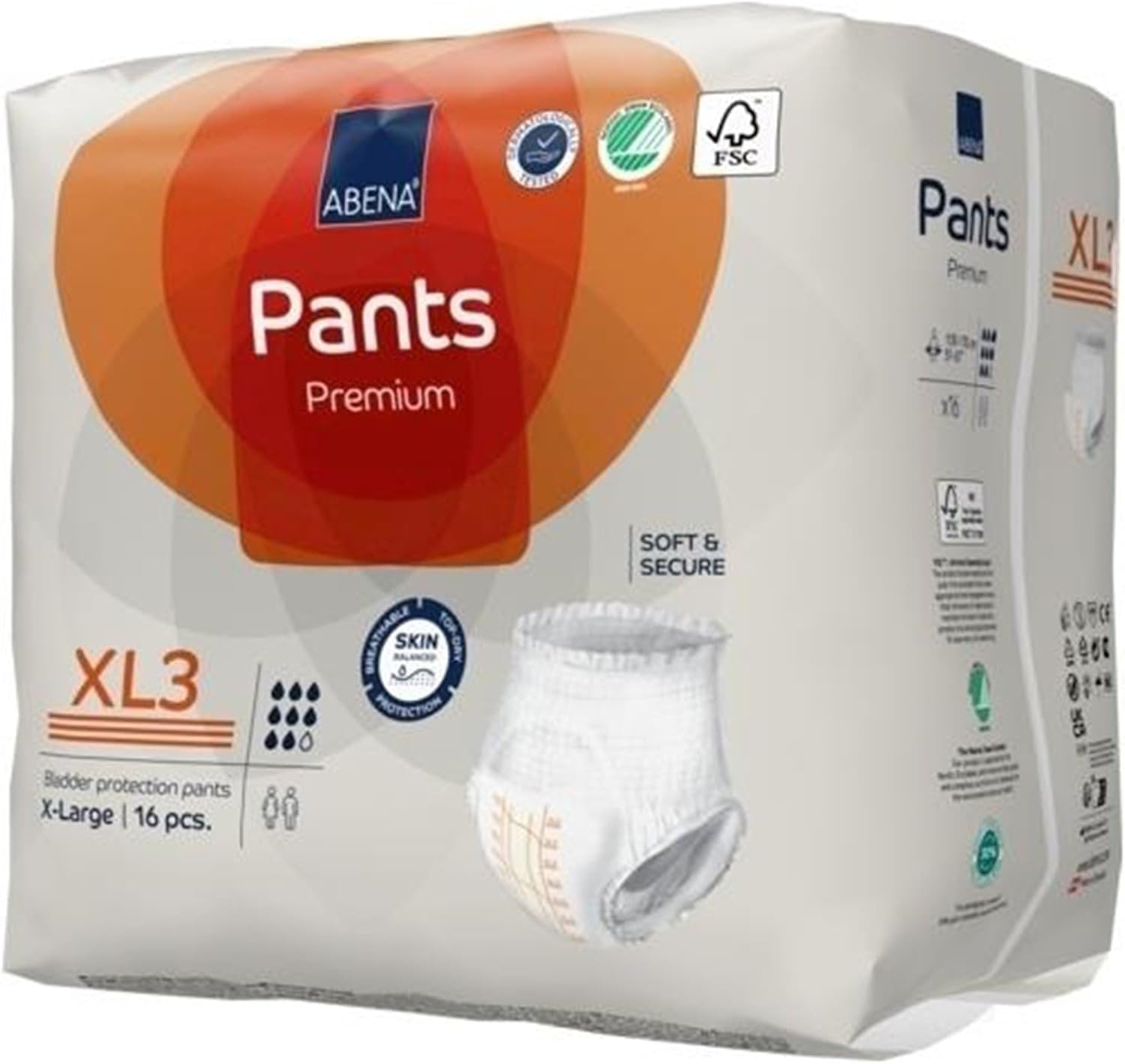 Abena Premium Pants XL3 – Ropa interior desechable con costuras rasgadas, XL, 1000021330, 192 unidades