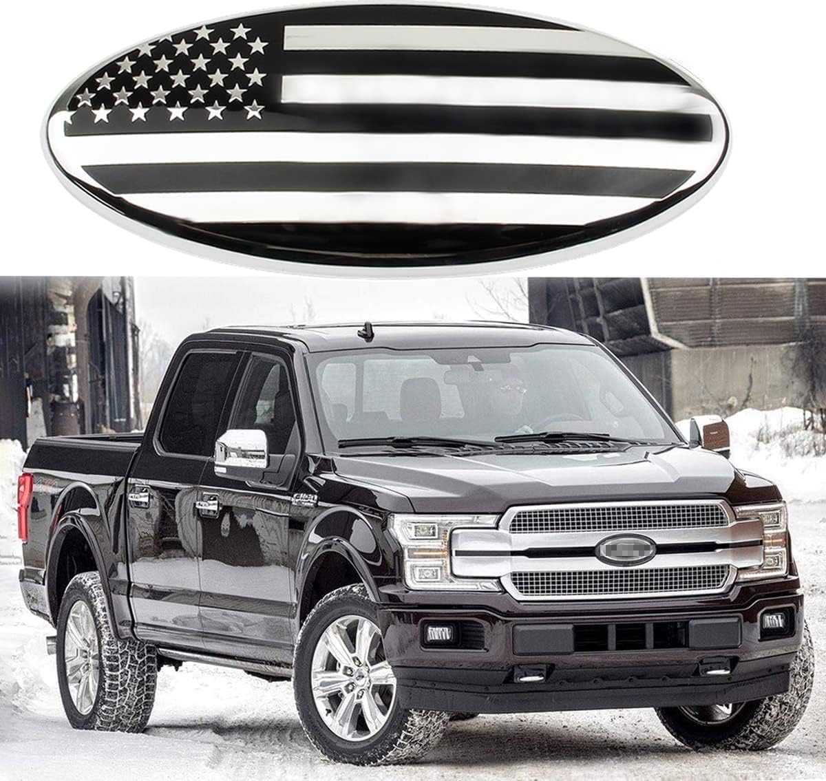 para Ford Emblem, emblema de parrilla delantera de 9 pulgadas para portón trasero para 04-14 F150, 11-14 Edge, 11-16 Explorer, 06-11 Ranger, 07-14