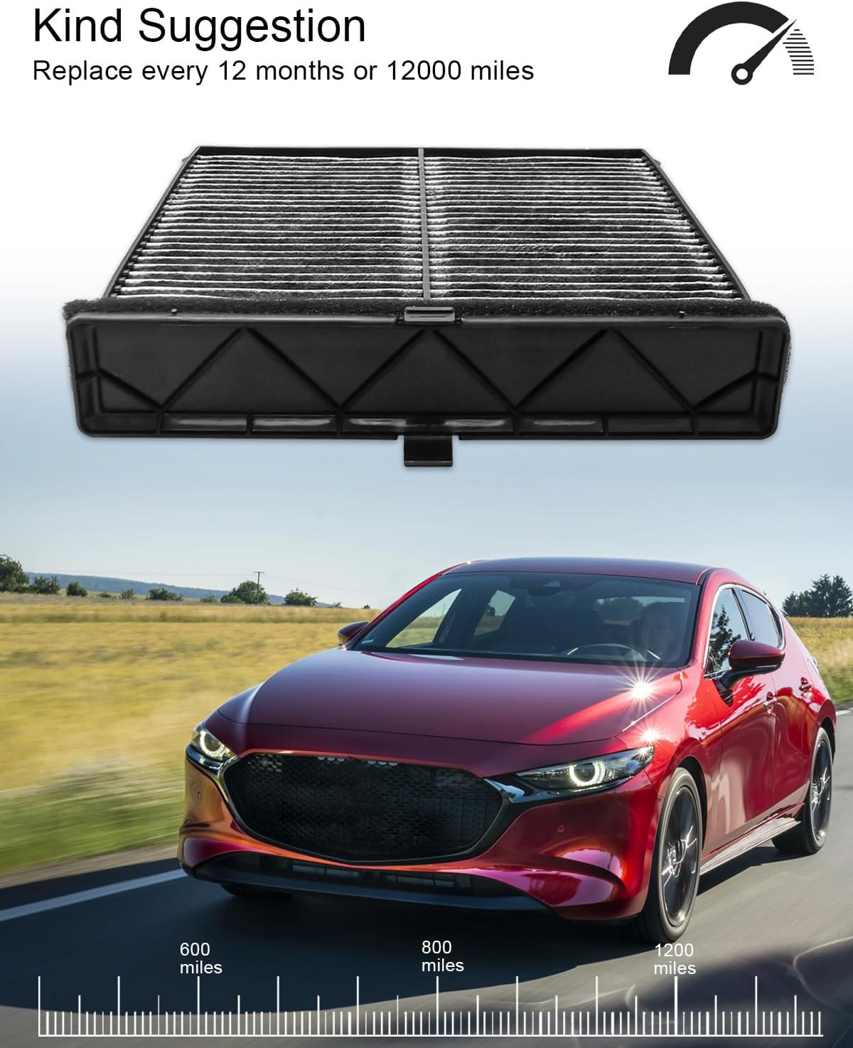 2 filtros de aire de cabina mejorados con carbón activado para Mazda 3 2019-2022 CX-30 2020-2022 CX-50 2023 Reemplazar BDTS61J6X, BDGF-61-J6X,