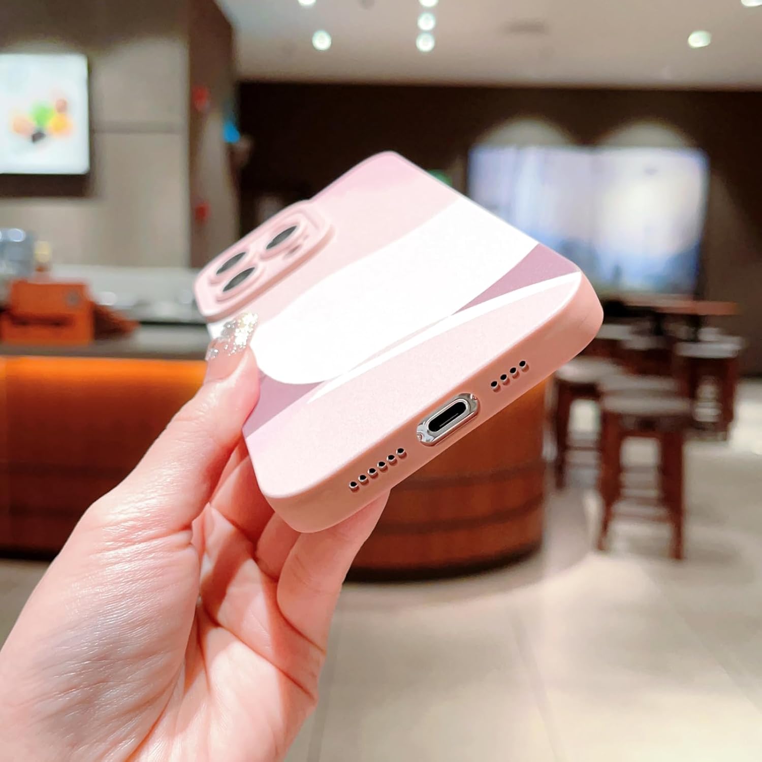 YKCZL Funda compatible con iPhone 15 Pro de 6.1 pulgadas, bonito patrón de corazón pintado con diseño de corazón, protector completo de lente de