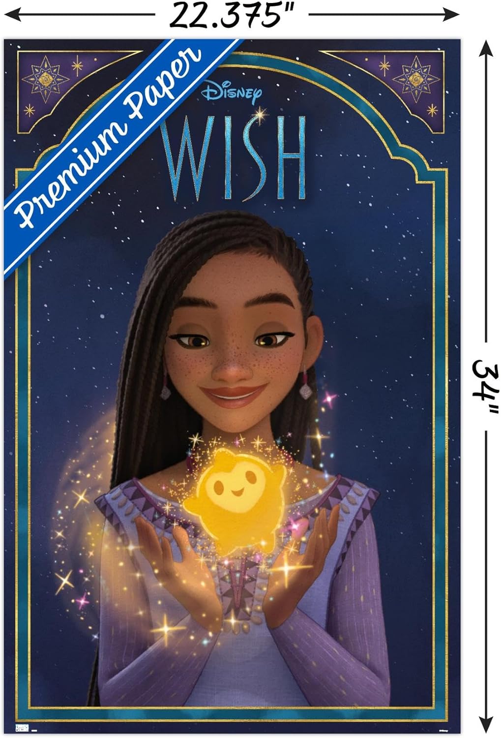 Trends International Disney Wish – Póster de pared de Asha & Star, 22.37 x 34.00 pulgadas, versión premium sin marco