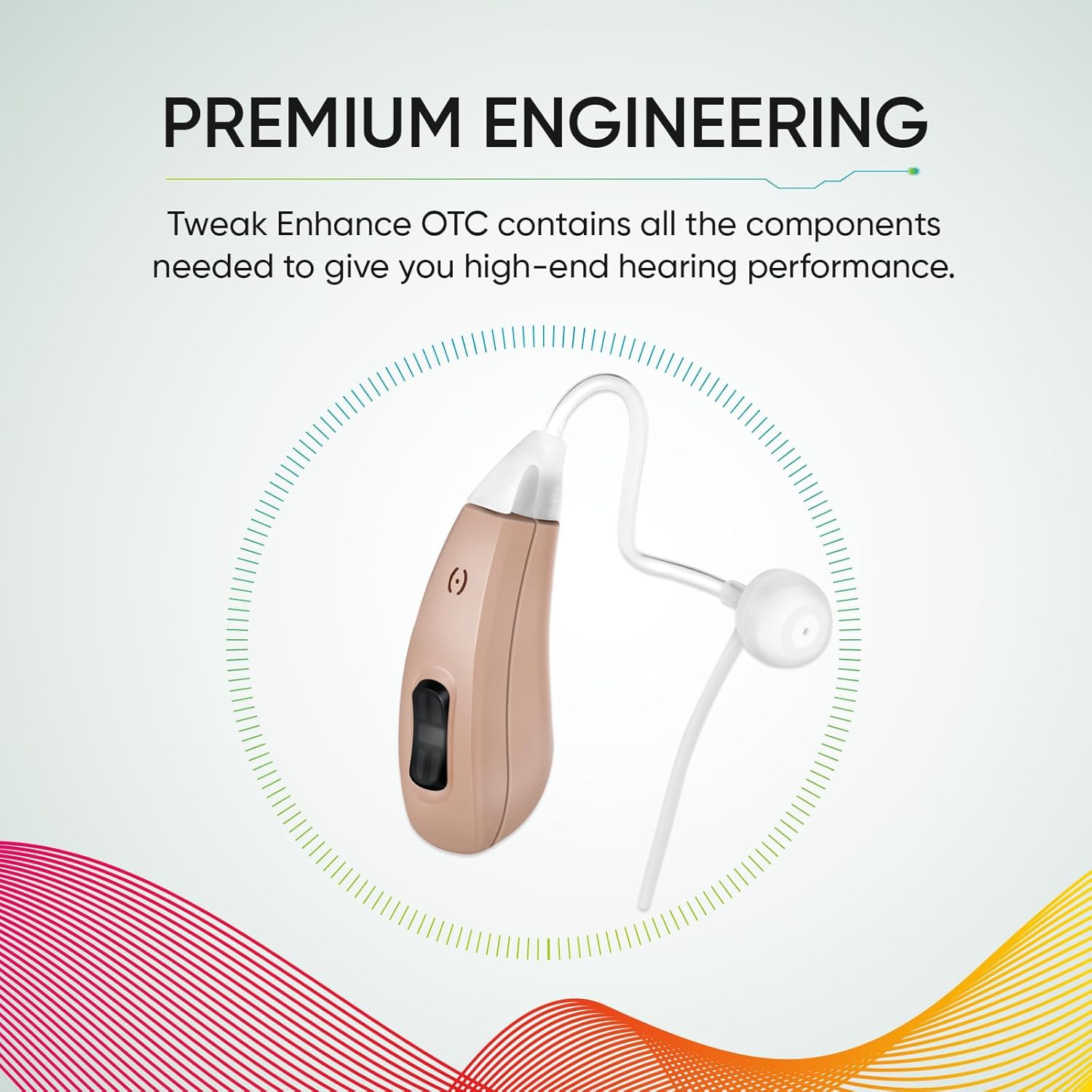 Tweak Mejora los audífonos OTC  Solución de sonido sofisticada  Rendimiento de audio premium con baterías recargables  Aplicación de teléfono
