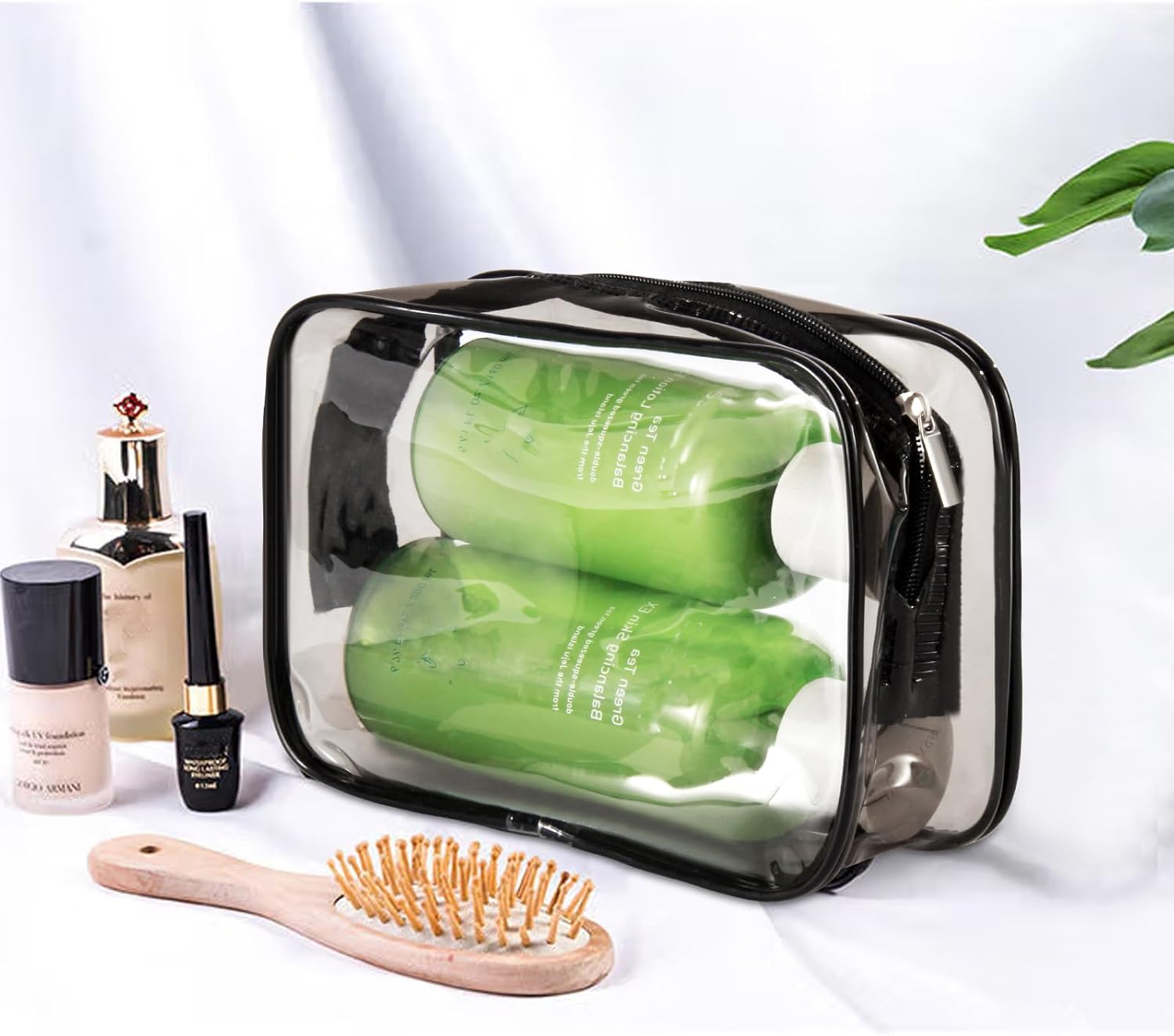 Paquete de 20 bolsas transparentes para cosméticos para mujeres y hombres, bolsas de aseo impermeables, bolsas de maquillaje de PVC, estuche