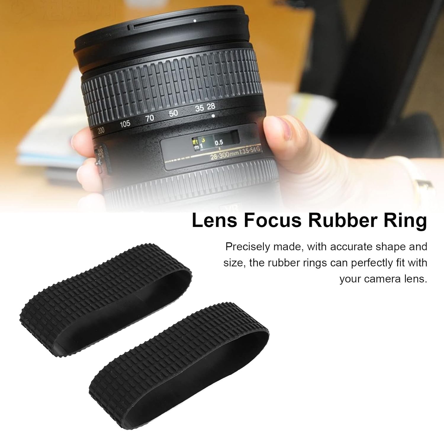Goma para lente de cámara, zoom de receso y agarre de enfoque para Nikon AF S 70200 mm F 2.8G ED VR II Goma de repuesto