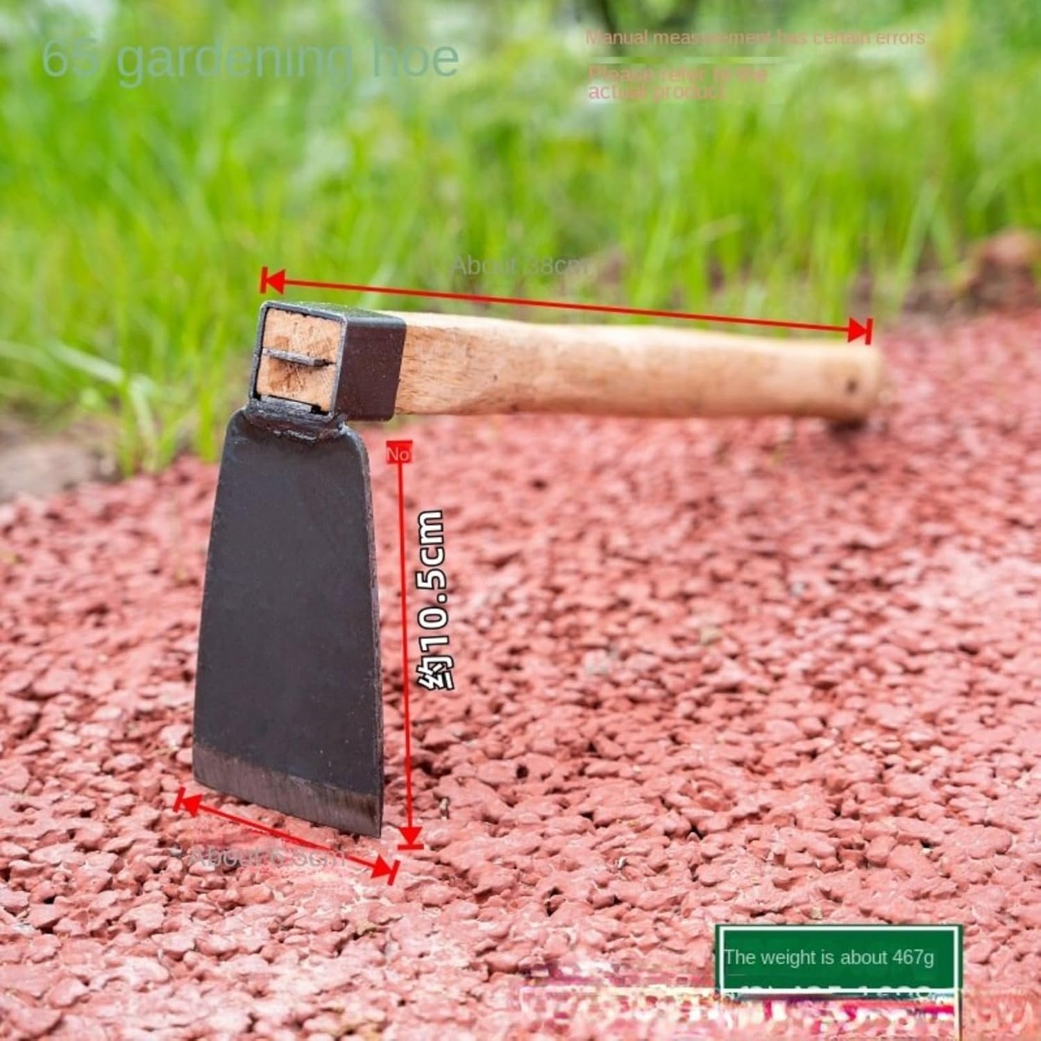 Azada pequeña de acero al manganeso con mango de madera, herramientas de jardinería para el hogar, plantación de flores, azada de verduras,