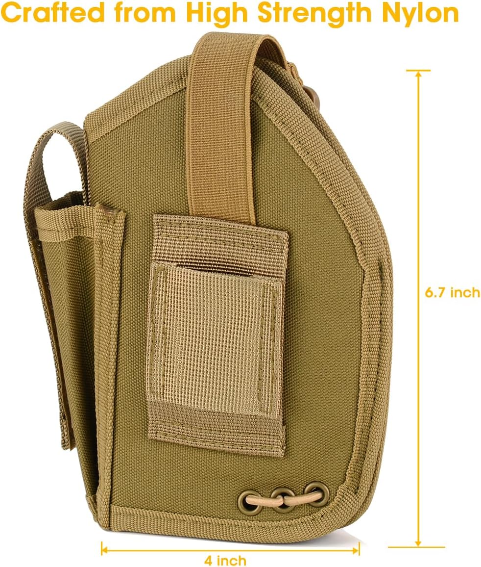 Funda compacta OWB para pistolas con linterna o láser, transporte diario para mano derecha, accesorios universales