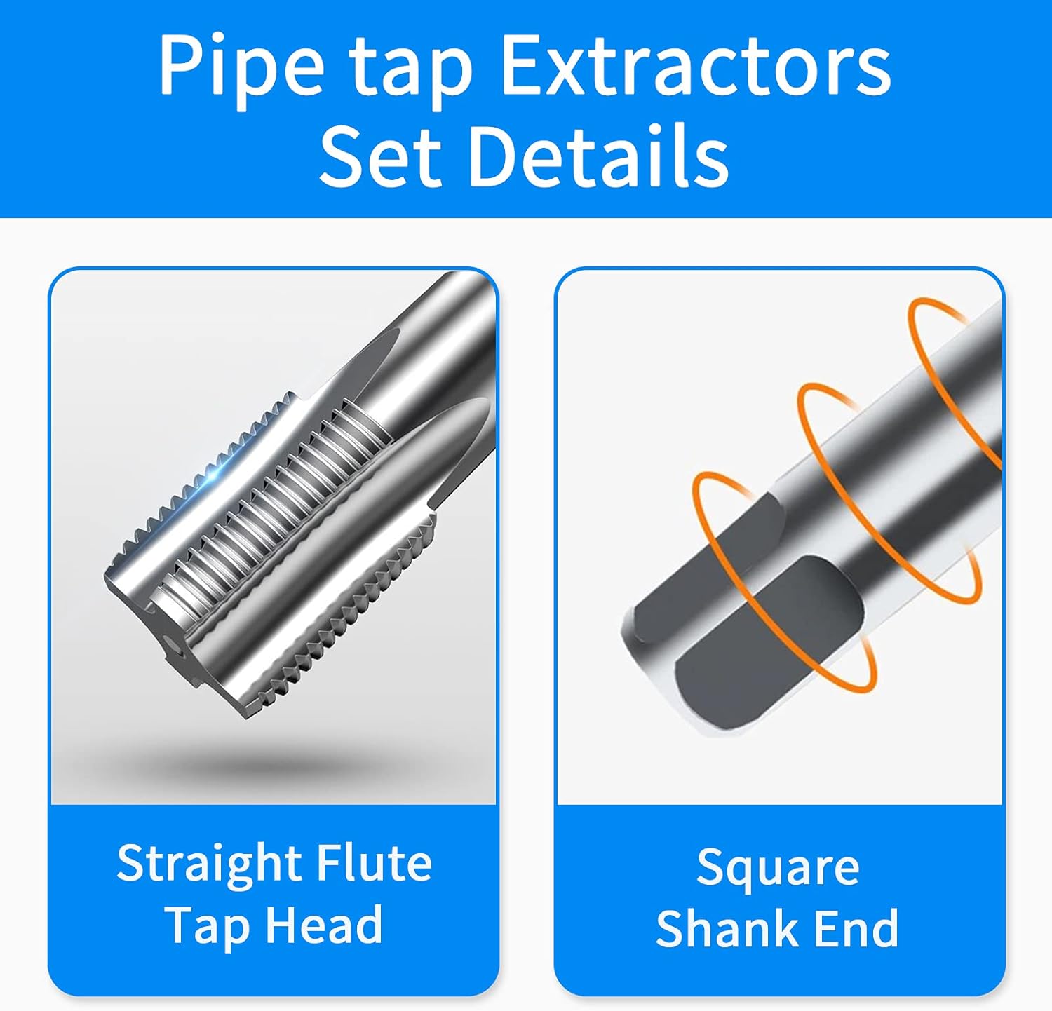5-Piece NPT Pipe Tap Set, 18″, 14″, 38″, 12″, 34″  NPT Tap Set Carbon Steel Hand Threading Plumbing Tap Set for Accurate Threads, Assorted Plumbers