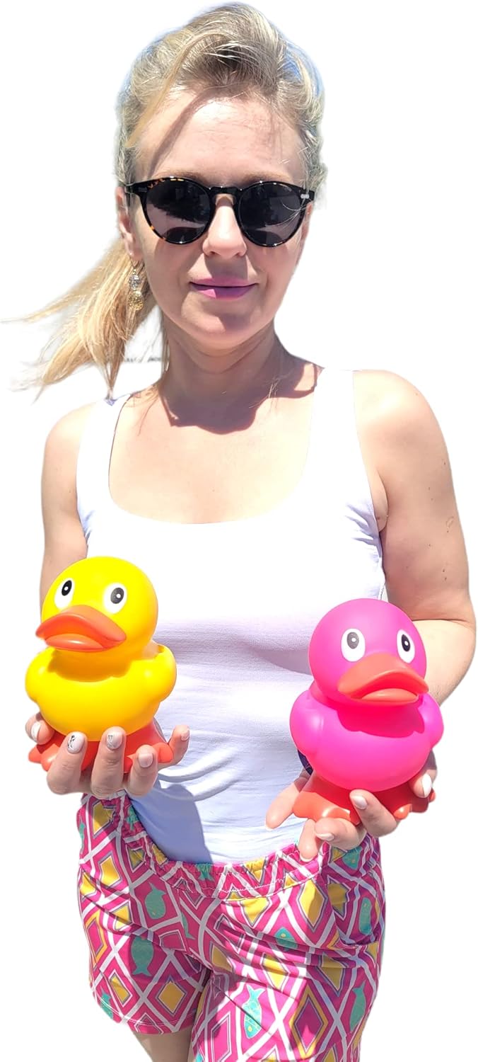 Patos de goma grandes de 5.5 pulgadas de alto (pato púrpura) coleccionables coloridos patos ideales para exhibir el tablero y jugar en el baño