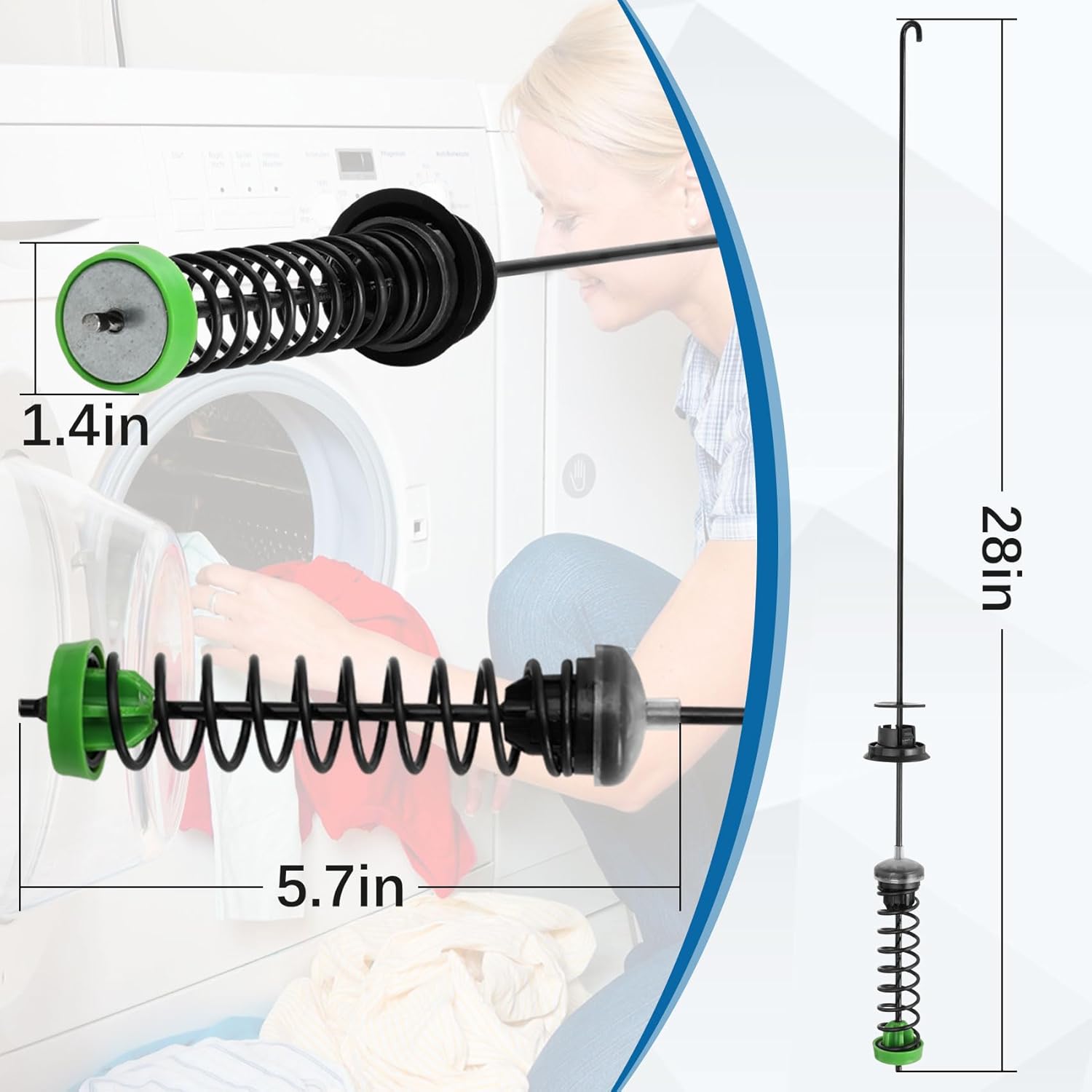 W11130356 Varilla de suspensión compatible con lavadora Whirlpool Maytag Kenmore 7MWTW8500EC0, 7MWTW8500EC1, WTW8000DW0, 7MMVWB835EW0, 7MMVWB855EC0,