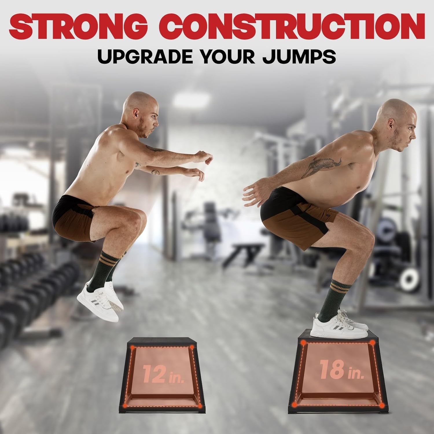 Yes4All Caja pliométrica de metal, soporta hasta 550 libras, llega montada, caja pliométrica resistente, antideslizante, perfecta para entrenamiento