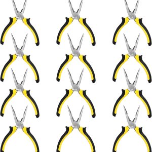 JOIKIT Paquete de 12 alicates profesionales de punta de aguja de 6 pulgadas con mango ergonómico de agarre antideslizante, alicates de punta larga JOIKIT Paquete de 12 alicates profesionales de punta de aguja de 6 pulgadas con mango ergonómico de agarre antideslizante, alicates de punta larga