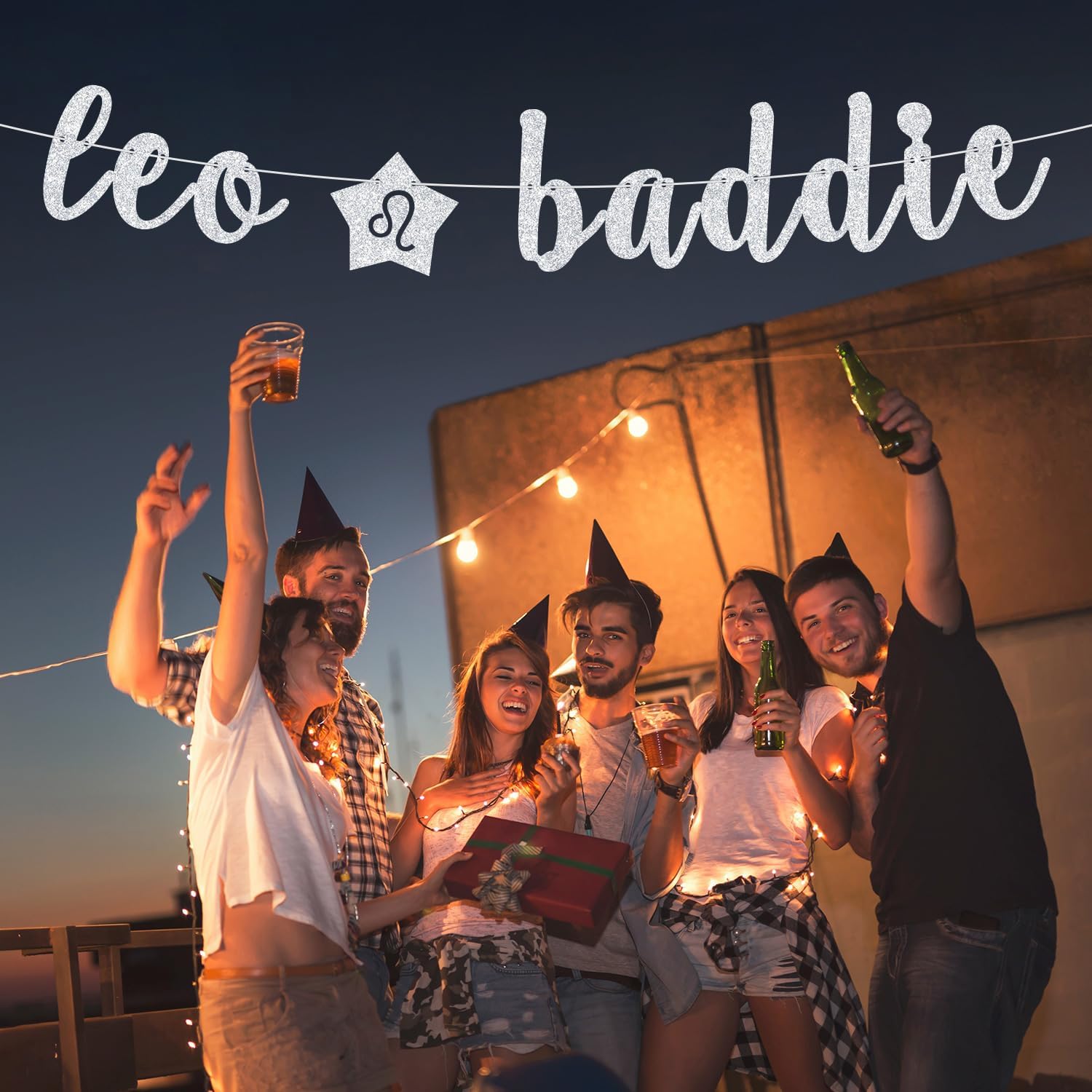Cartel de Leo Baddie, decoración de feliz cumpleaños de Leo, decoración de fiesta de cumpleaños temática de Leo con 12 constelaciones del zodiaco