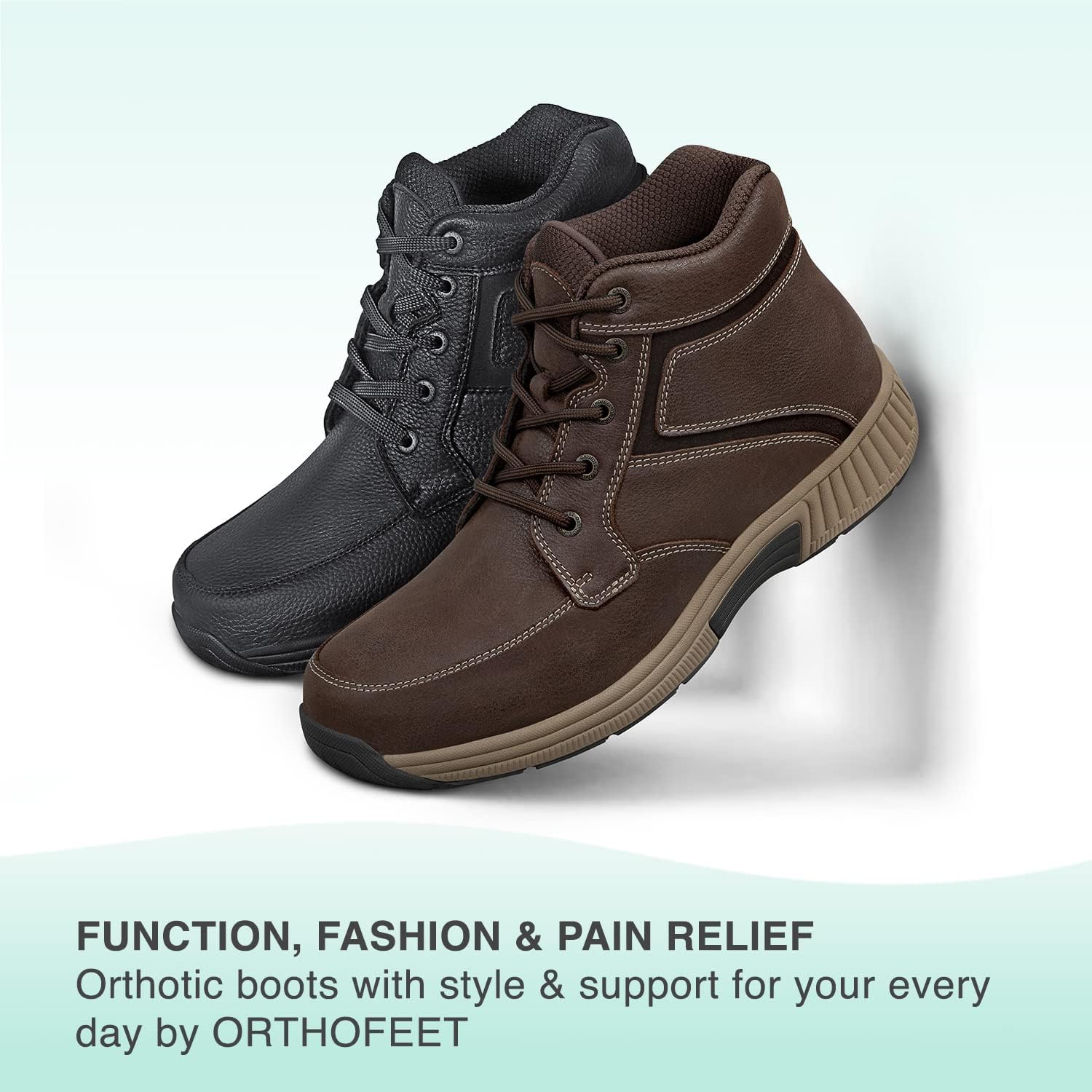 Orthofeet Innovadoras botas ortopédicas para hombres, ideales para fascitis plantar, alivio del dolor de pies y talón. Pantuflas de soporte de arco,