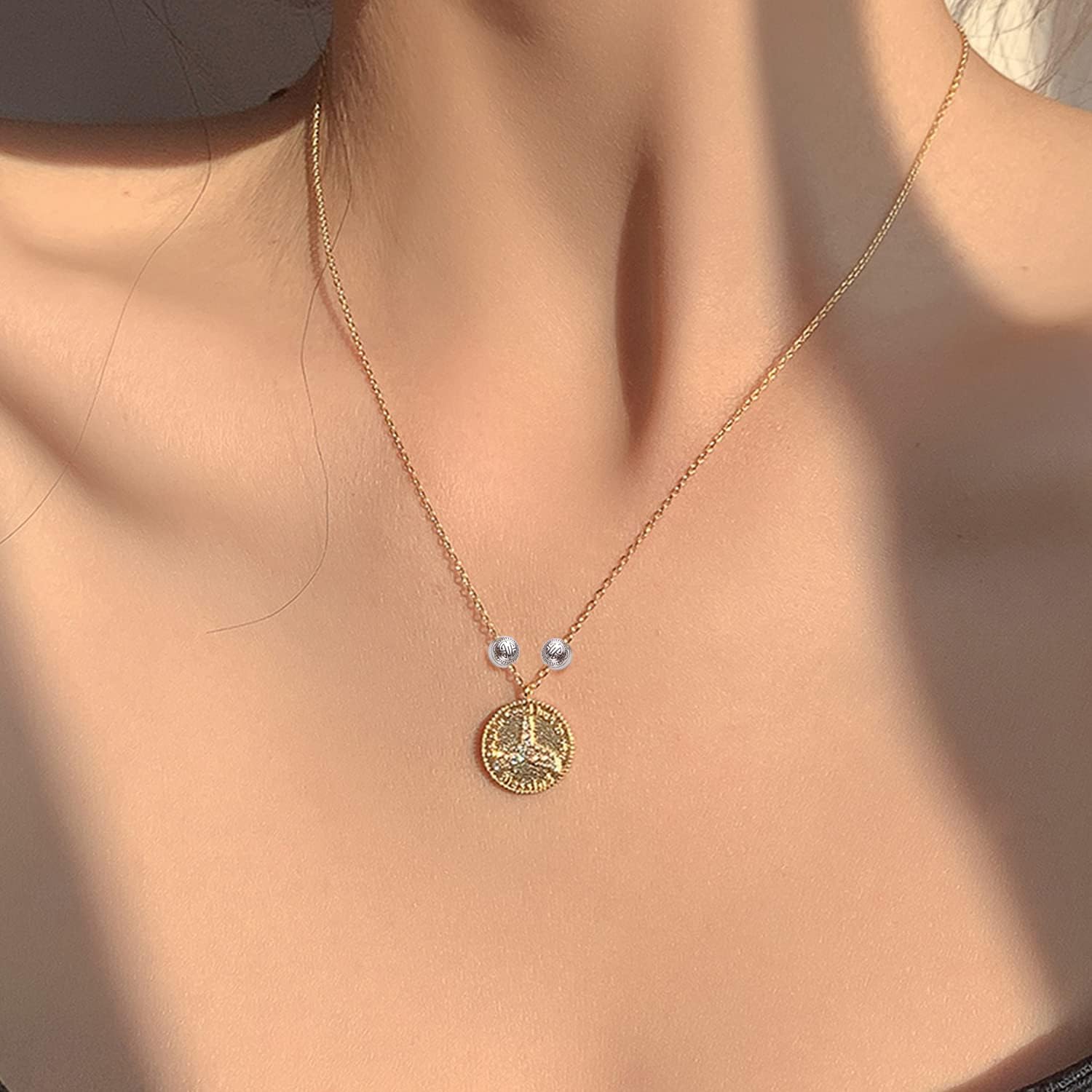 BronaGrand 50 cuentas espaciadoras redondas de plata antigua, cuentas espaciadoras de cuentas de aleación, cuentas sueltas, cuentas espaciadoras