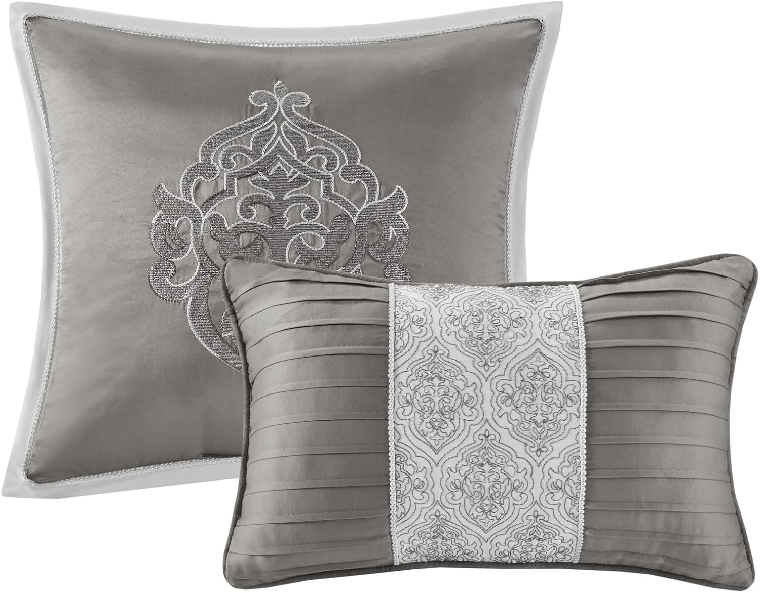 Madison Park Tesla – Juego de edredón acogedor jacquard con diseño de medallón de damasco, ropa de cama alternativa para todas las estaciones,