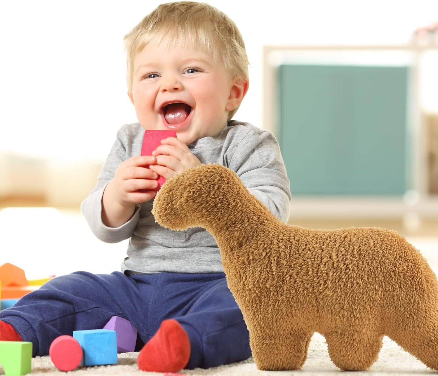 Almohada de peluche de pepita de dinosaurio, almohada de dinosaurio y pollo, decoración de fiesta temática de dinosaurio, juguete de peluche