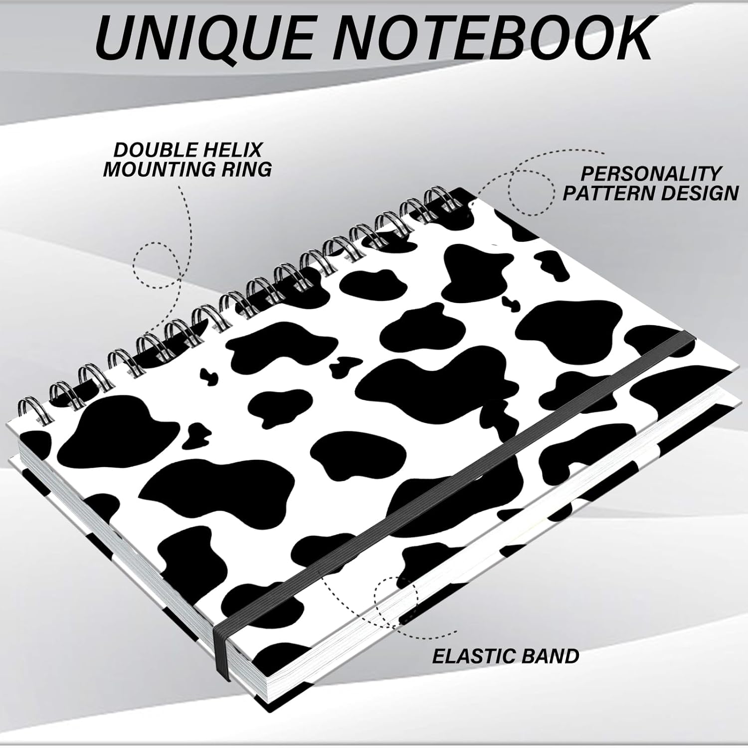 Deokke Cuaderno de espiral, diario de tapa dura, cuaderno de espiral con rayas anchas, A5 de 5.5 x 8.3 pulgadas, papel grueso de 80 GSM, 60 hojas y