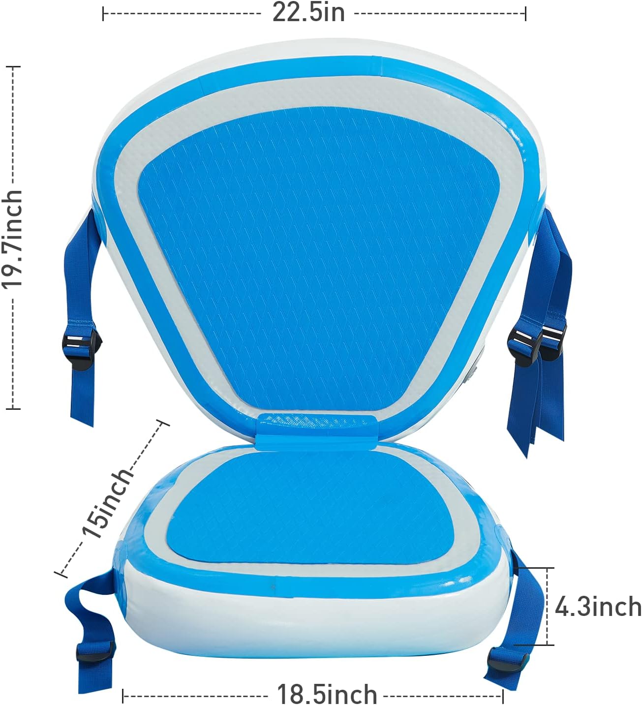 Huskfirm Asiento de kayak, asiento acolchado universal, cómodo, inflable desmontable, asiento de SUP ajustable para kayaks, botes de remos, barcos
