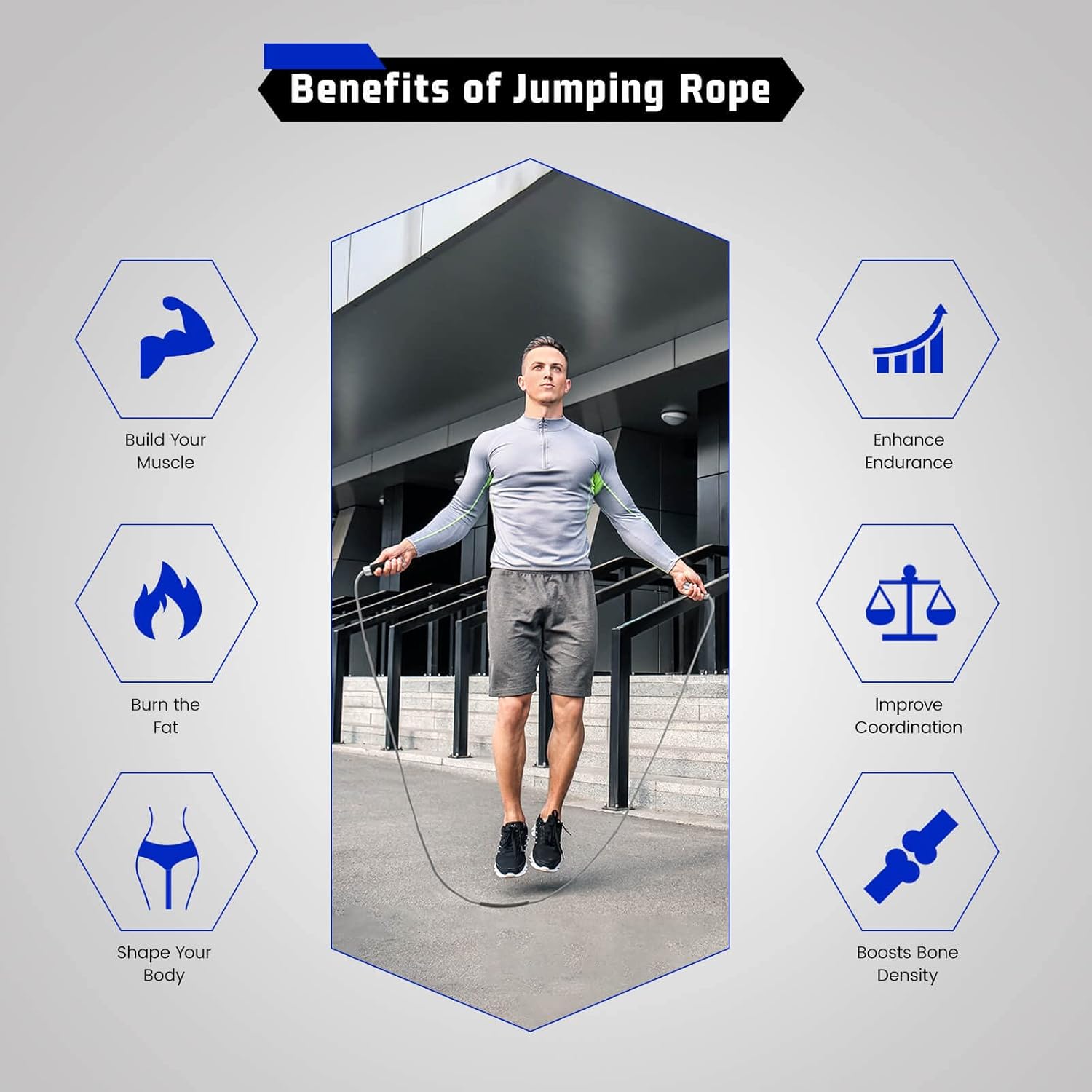 Weighted Jump Rope for Men Women – 1LB Heavy Jump Rope for Adult Fitness Workouts, Non-Slip Aluminum Handles, Ball Bearings Premium Skipping Rope