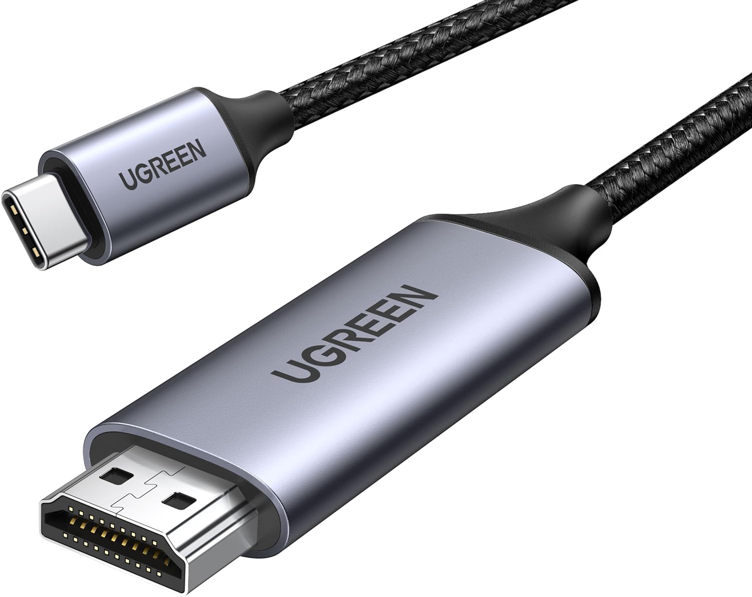 UGREEN Cable USB C a HDMI (4K a 60 Hz) de 6.6 pies, adaptador tipo C a HDMI, Thunderbolt 43 a HDMI para oficina en casa, compatible con iPhone 15