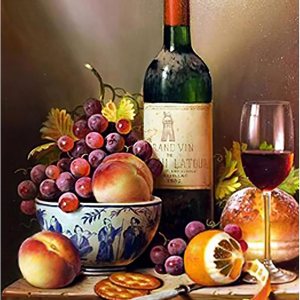 Tucocoo Pintura por números para adultos, pintura al óleo digital de frutas de vino, pintura al óleo digital, kits de pintura de frutas, vino, arte Tucocoo Pintura por números para adultos, pintura al óleo digital de frutas de vino, pintura al óleo digital, kits de pintura de frutas, vino, arte