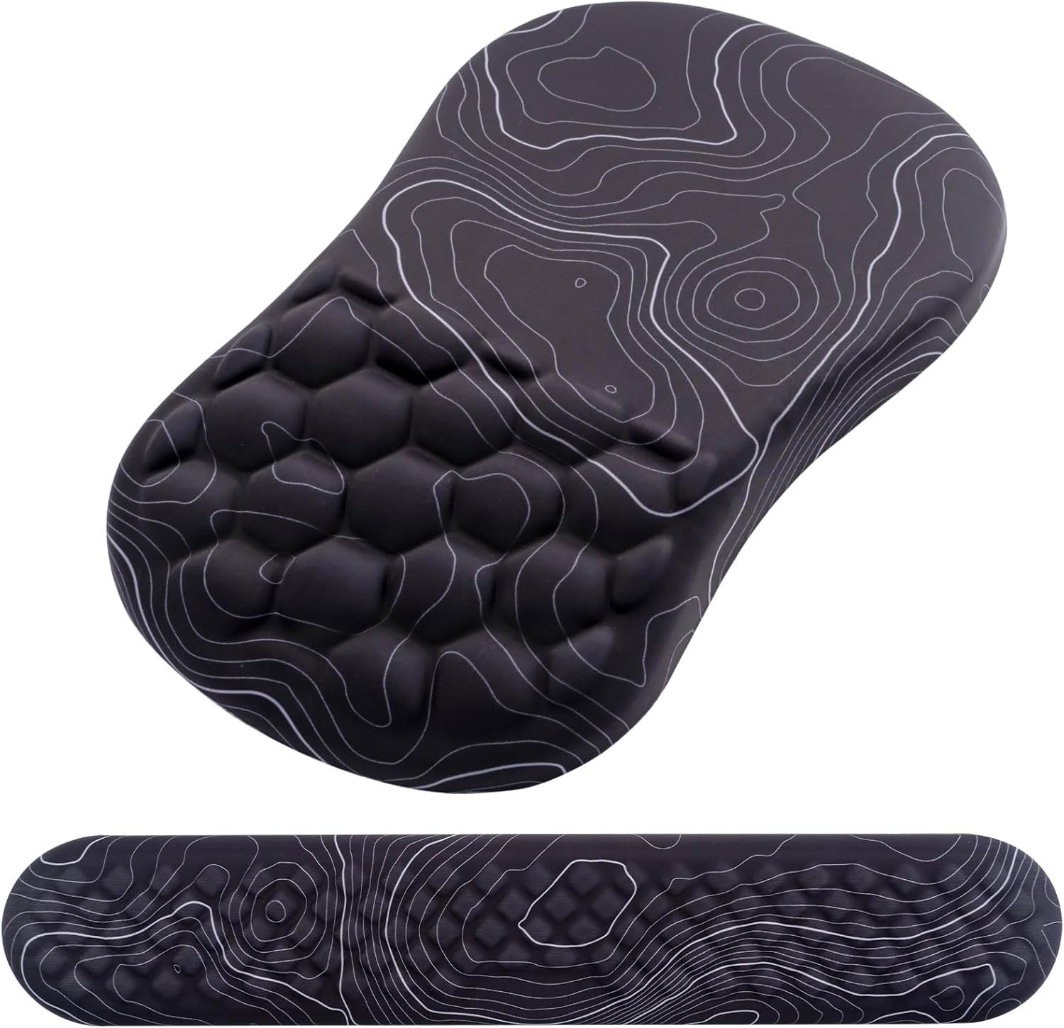 Laokiiy – Soporte de muñeca para mouse, reposamuñecas para teclado 2 en 1 + alfombrilla ergonómica para mouse, reposamuñecas antideslizante para