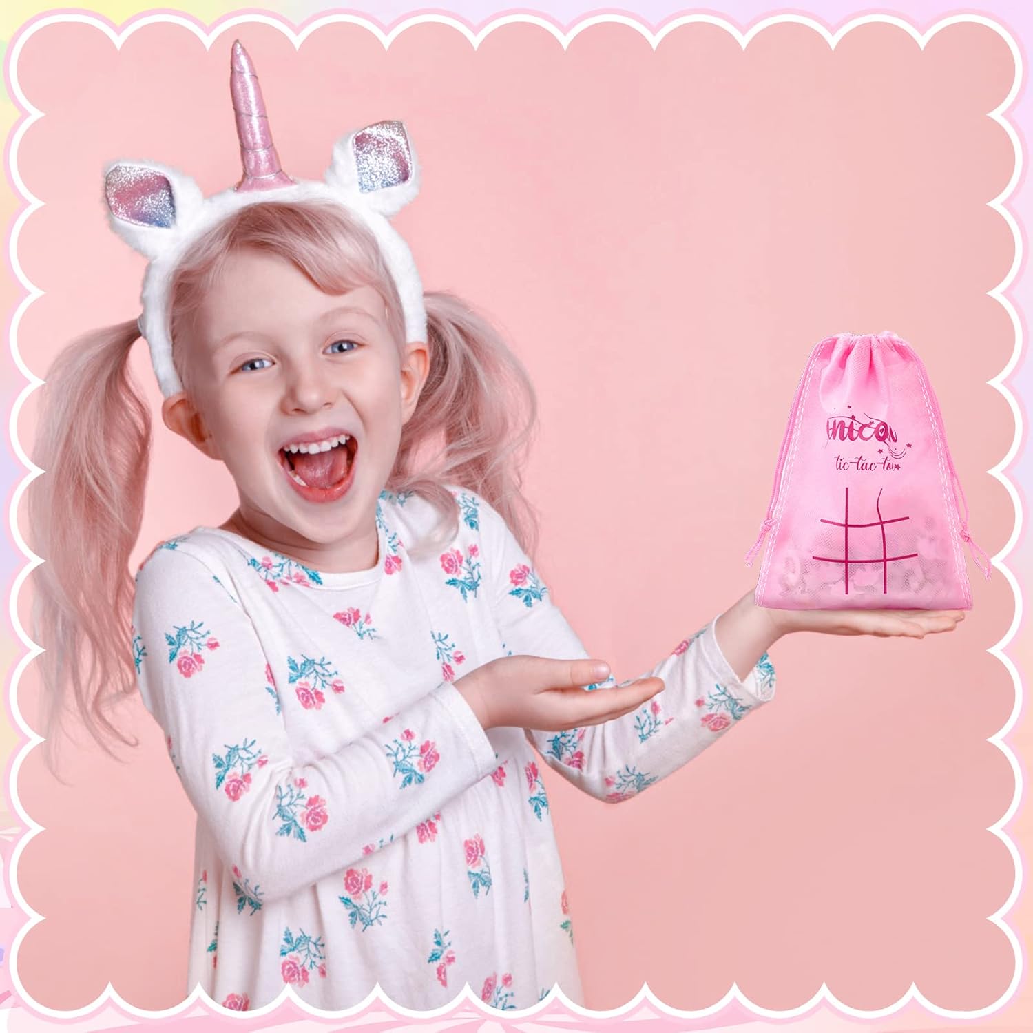 Sotiff Juego de 36 juegos de Tic Tac Toe a granel para niños, regalos del día de San Valentín para niños Tic Tac Toe con bolsa, juegos de premios