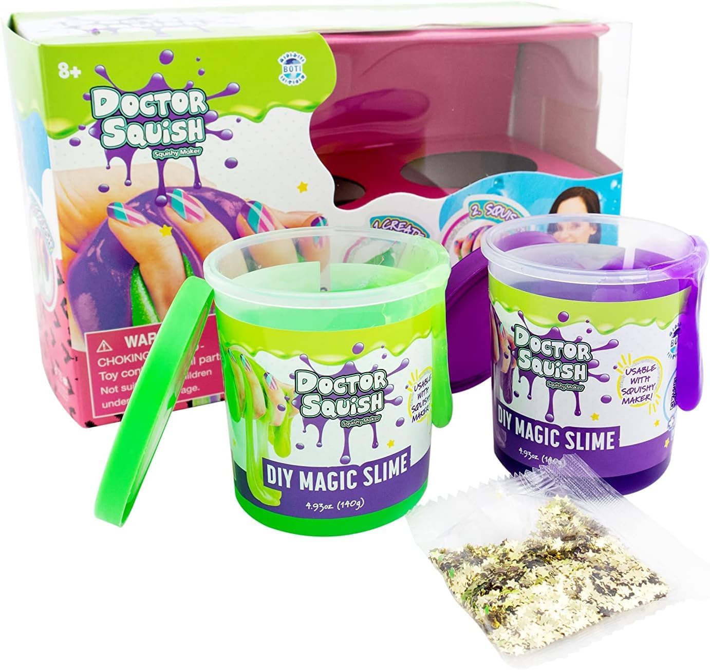 Juego de slime mágico de bricolaje, verde y morado, 1 unidad (paquete de 1)