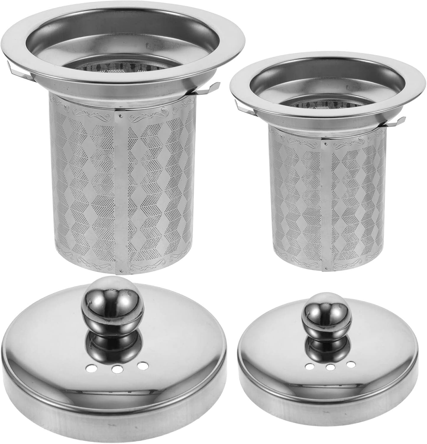 HEMOTON Colador de té con tapas, filtro de té de acero inoxidable, filtros de té, tetera de metal, accesorios para tetera, accesorios para cafetera,