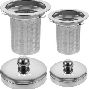 HEMOTON Colador de té con tapas, filtro de té de acero inoxidable, filtros de té, tetera de metal, accesorios para tetera, accesorios para cafetera, HEMOTON Colador de té con tapas, filtro de té de acero inoxidable, filtros de té, tetera de metal, accesorios para tetera, accesorios para cafetera,