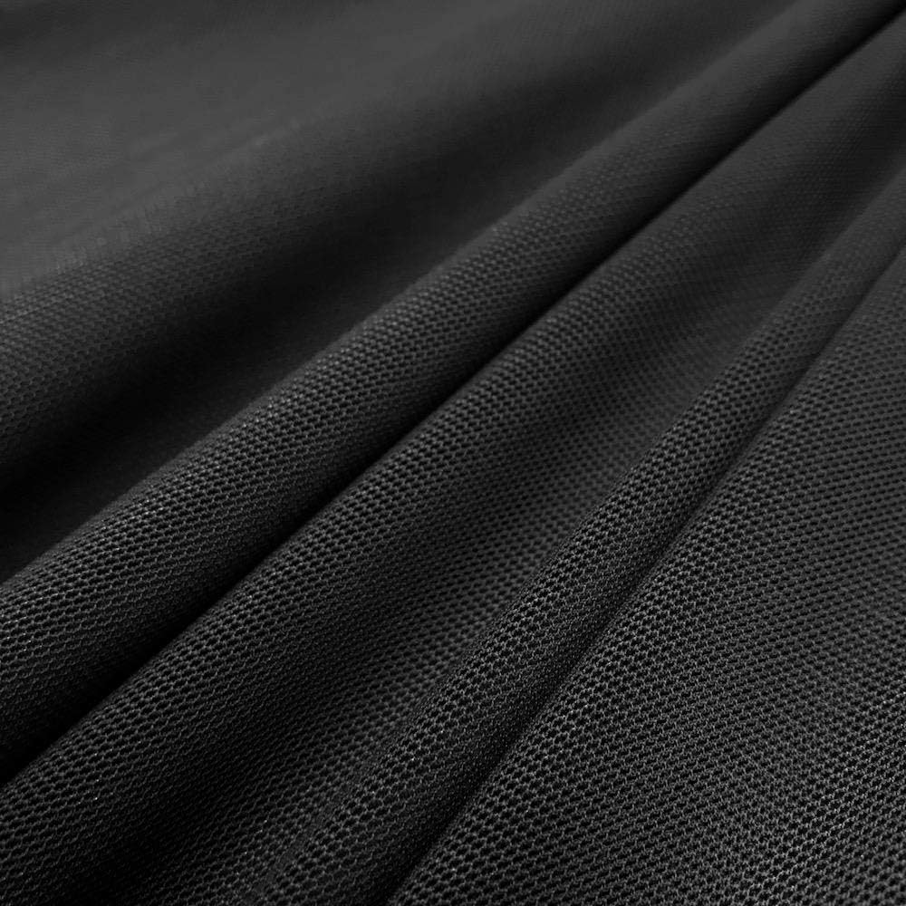 Tela de malla eléctrica, 2 yardas, 60 pulgadas de ancho, elástico en 4 direcciones, 10% elastano, ligero, transparente (negro)