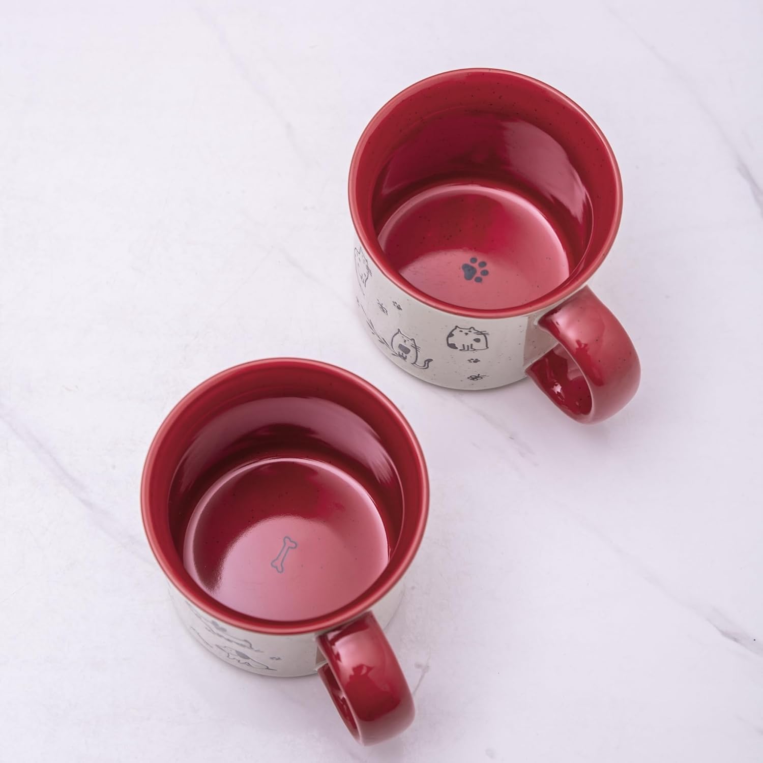 AmorArc Juego de 2 tazas de café de cerámica grandes de 22 onzas, tazas de gran tamaño con mango grande para hombres, mujeres, papá, mamá, taza