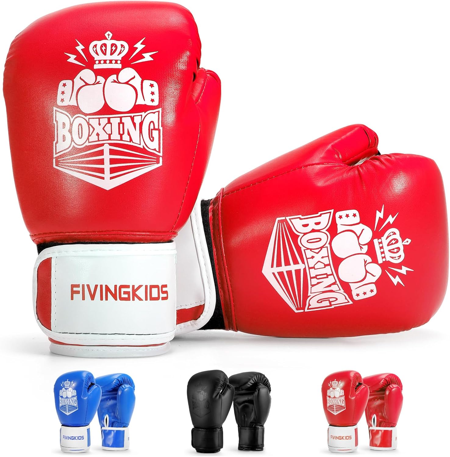 FIVING – Guantes de boxeo para niños y niñas, guantes de entrenamiento de boxeo juvenil para niños de 3 a 15 años, guantes de boxeo para saco de