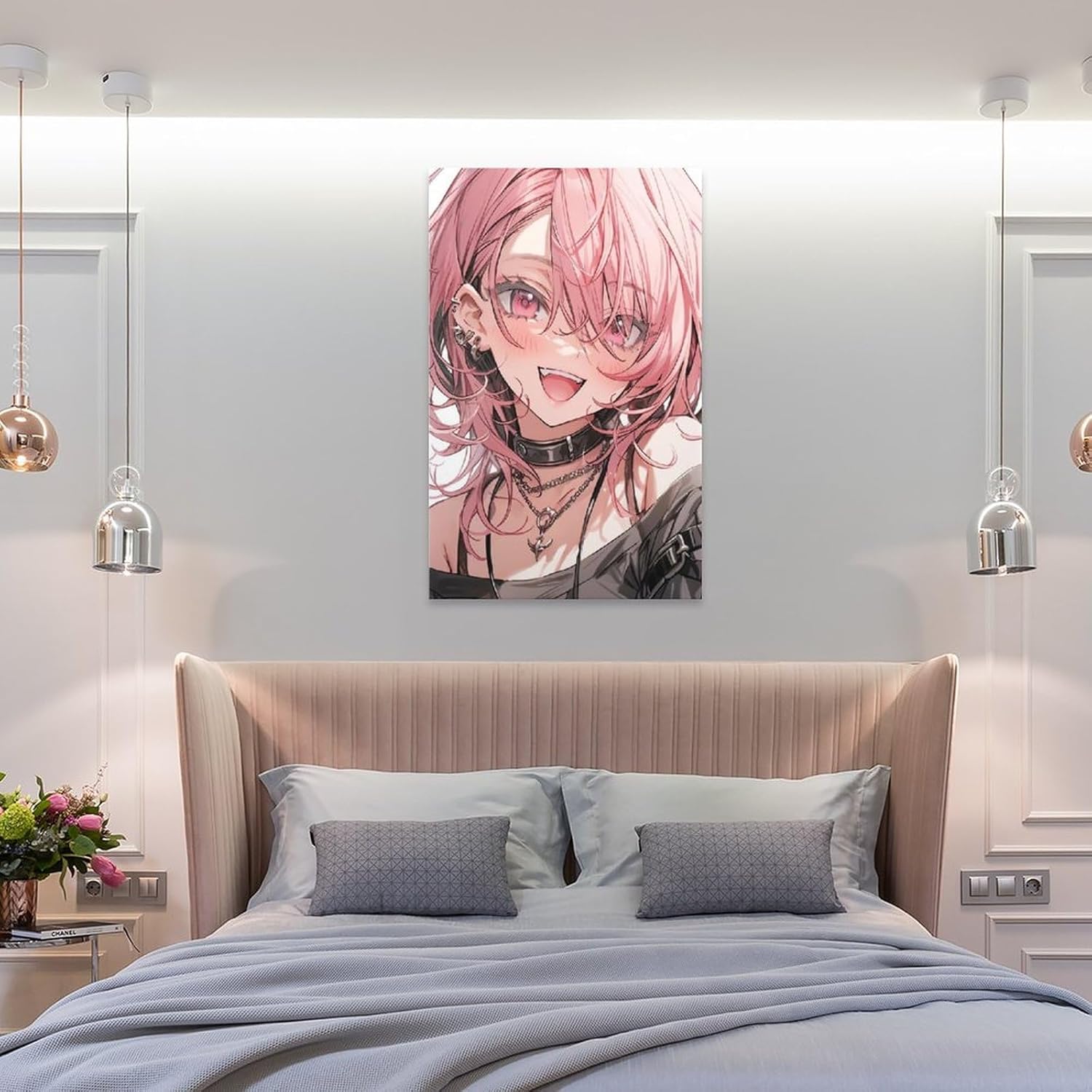 Póster de anime japonés Beauty Girl (1) Pintura sobre lienzo, póster de arte de pared, impresión de desplazamiento, decoración de paredes de sala de