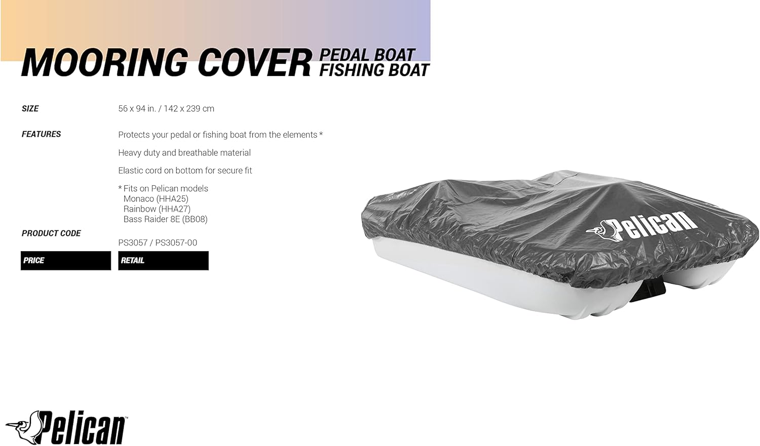 Pelican – Cubierta de amarre y almacenamiento de barcos con pedal de vinilo – Modelos Mónaco y arco iris resistentes
