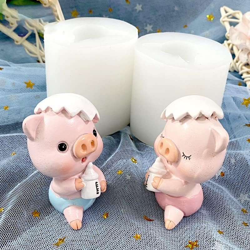 GVMW 2 moldes para velas 3D animales molde antiadherente de resina epoxi fundición de silicona para hacer velas, jabón yeso