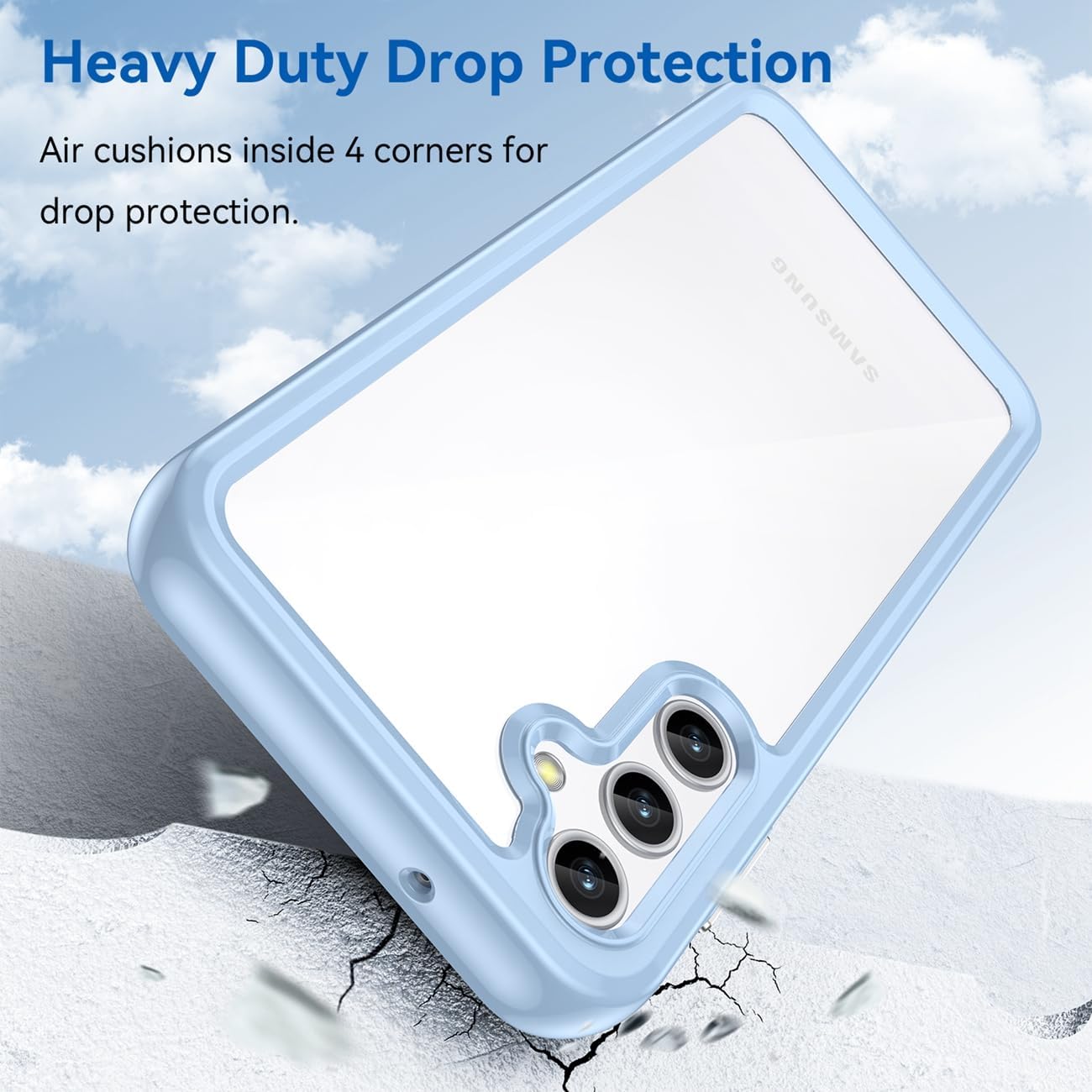 Funda transparente para Galaxy A14, Samsung A14 5G SM-A145F SM-A146U con protector de pantalla, a prueba de golpes, policarbonato duro transparente