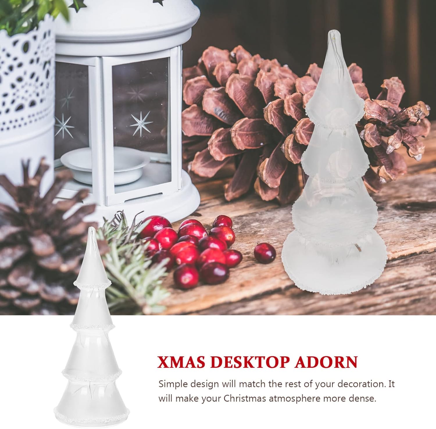 Beaupretty Luces decorativas LED de escritorio, árbol de Navidad, escultura de árbol de Navidad, luz de árbol de Navidad, figuritas de árbol de