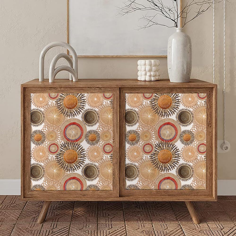 Canastas bohemias para decoración de pared, papel tapiz autoadhesivo extraíble, fácil de despegar, papel de contacto, para dormitorio, gabinete,