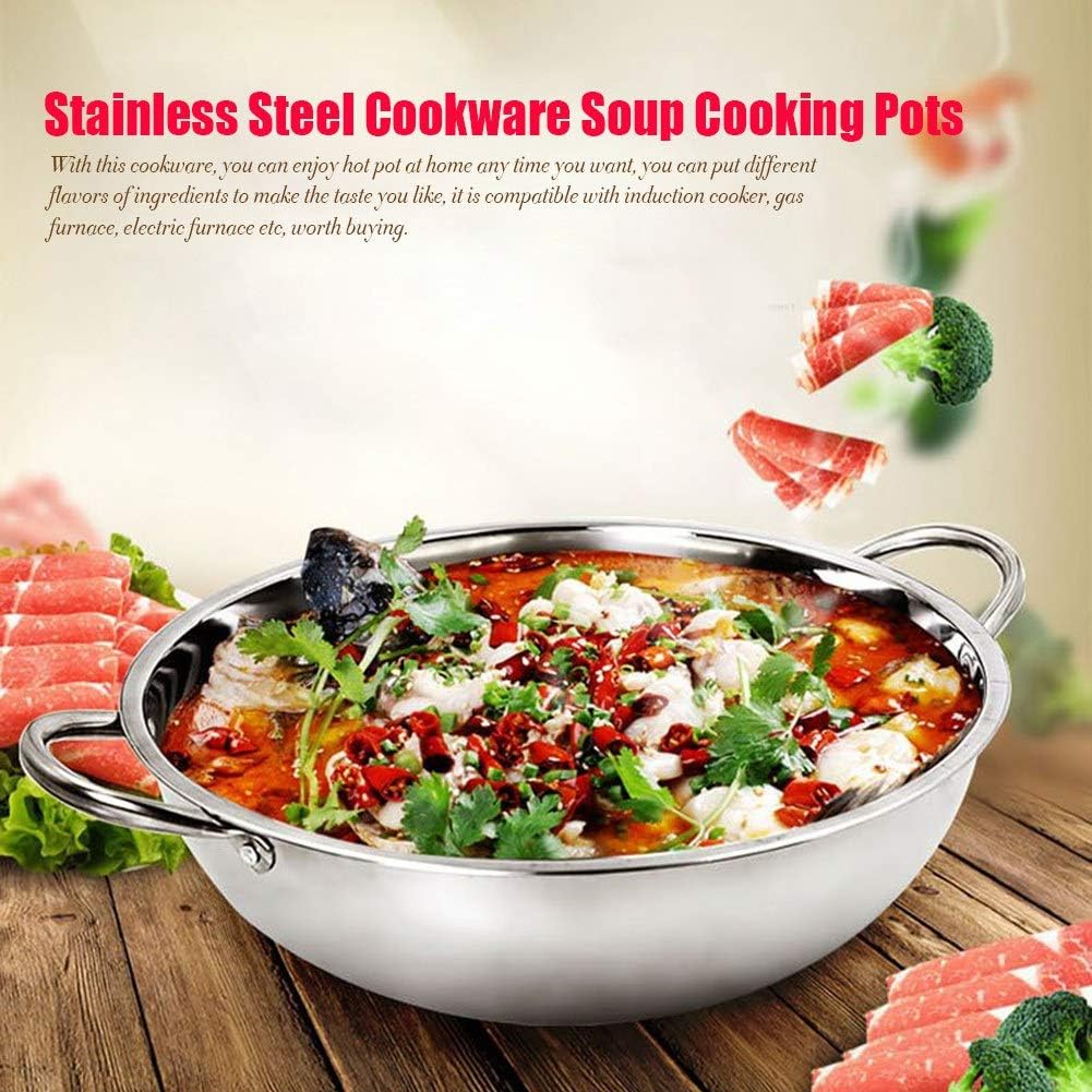 Sartén de cocina de acero inoxidable, olla de inducción de 12 pulgadas, olla de chef con doble asa, sartén para saltear para lavavajillas y horno