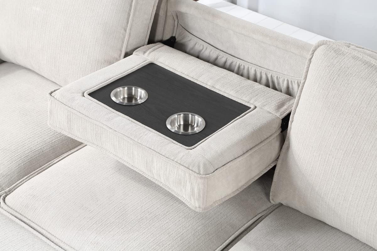 Sofá modular convertible de 88.75 pulgadas con cama extraíble, sofá esquinero en forma de L de 3 asientos con diván de almacenamiento reversible y