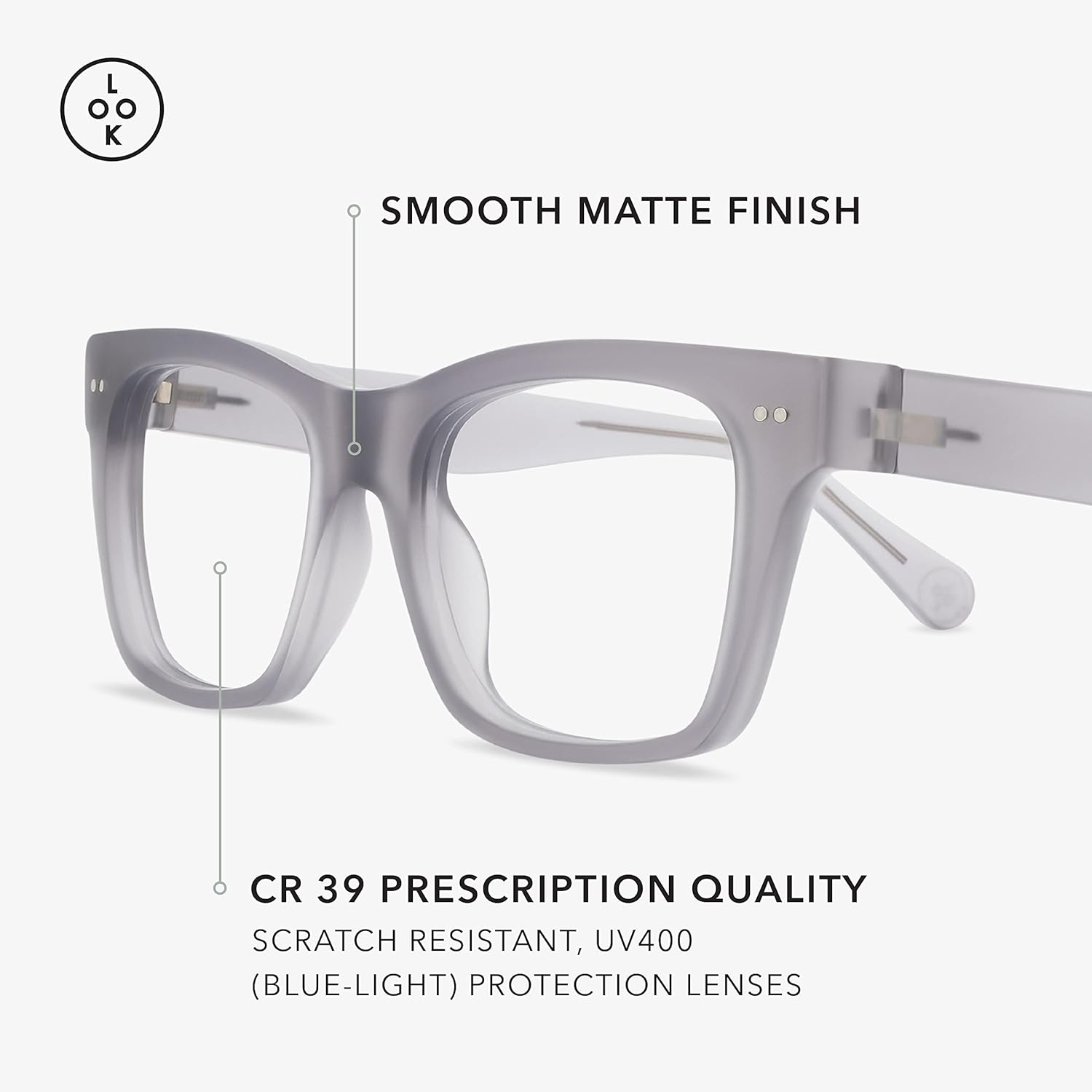 LOOK OPTIC Cosmo Reader – Gafas de lectura unisex con estilo, calidad de prescripción (aumento completo, no progresivos)