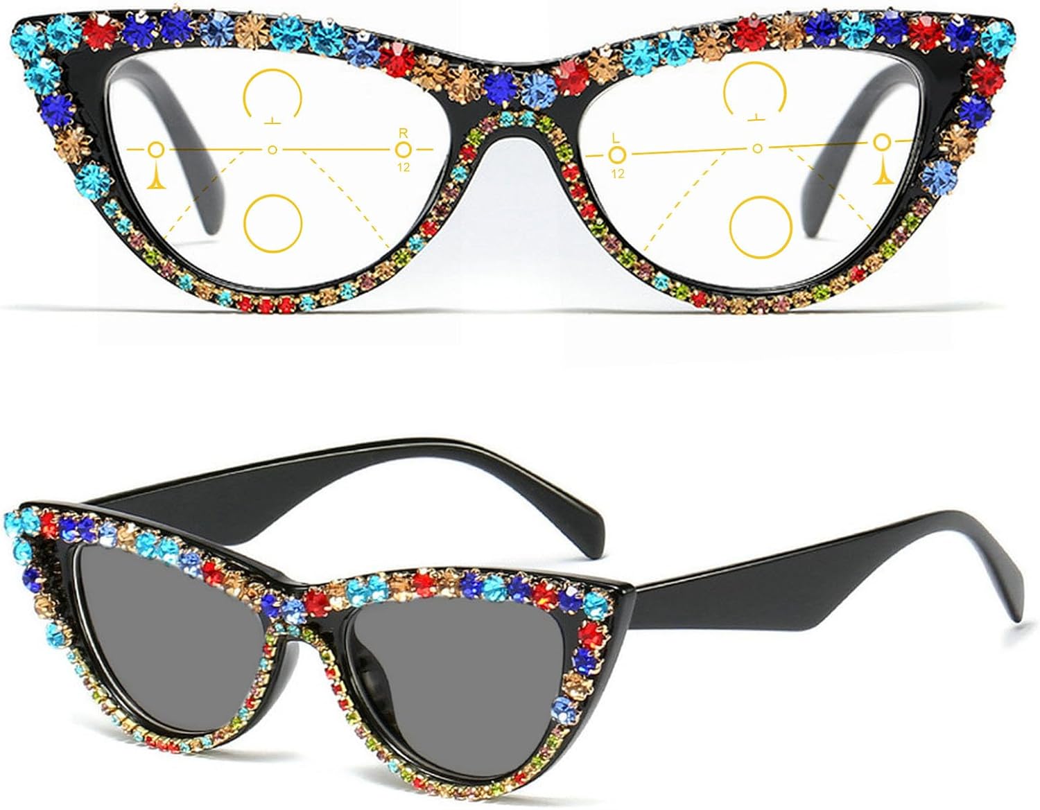 Gafas de lectura multifocales progresivas fotocromáticas para mujeres que conducen ojo de gato lectores gafas de sol de transición