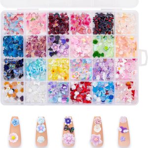 Youteer Juego de 720 dijes de resina colorida para arte de uñas, diamantes de imitación acrílicos 3D de varios tamaños, suministros de uñas para Youteer Juego de 720 dijes de resina colorida para arte de uñas, diamantes de imitación acrílicos 3D de varios tamaños, suministros de uñas para