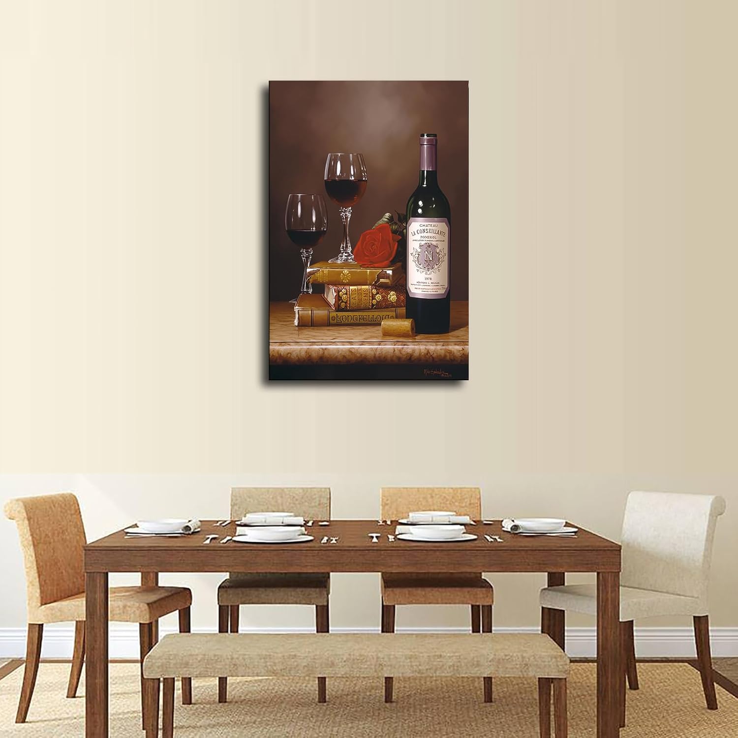 Imágenes retro de vino para cocina, póster decorativo, lienzo, pósteres de pared e impresión artística moderna para decoración de dormitorio