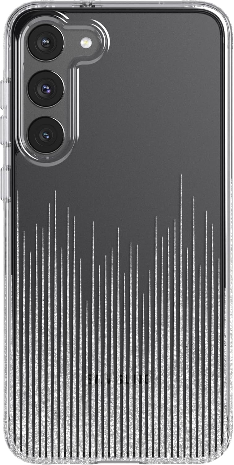 tech21 Evo Sparkle – Funda para Samsung Galaxy S23 Plus, resistente a la lluvia y a los arañazos con protección contra caídas de 12 pies