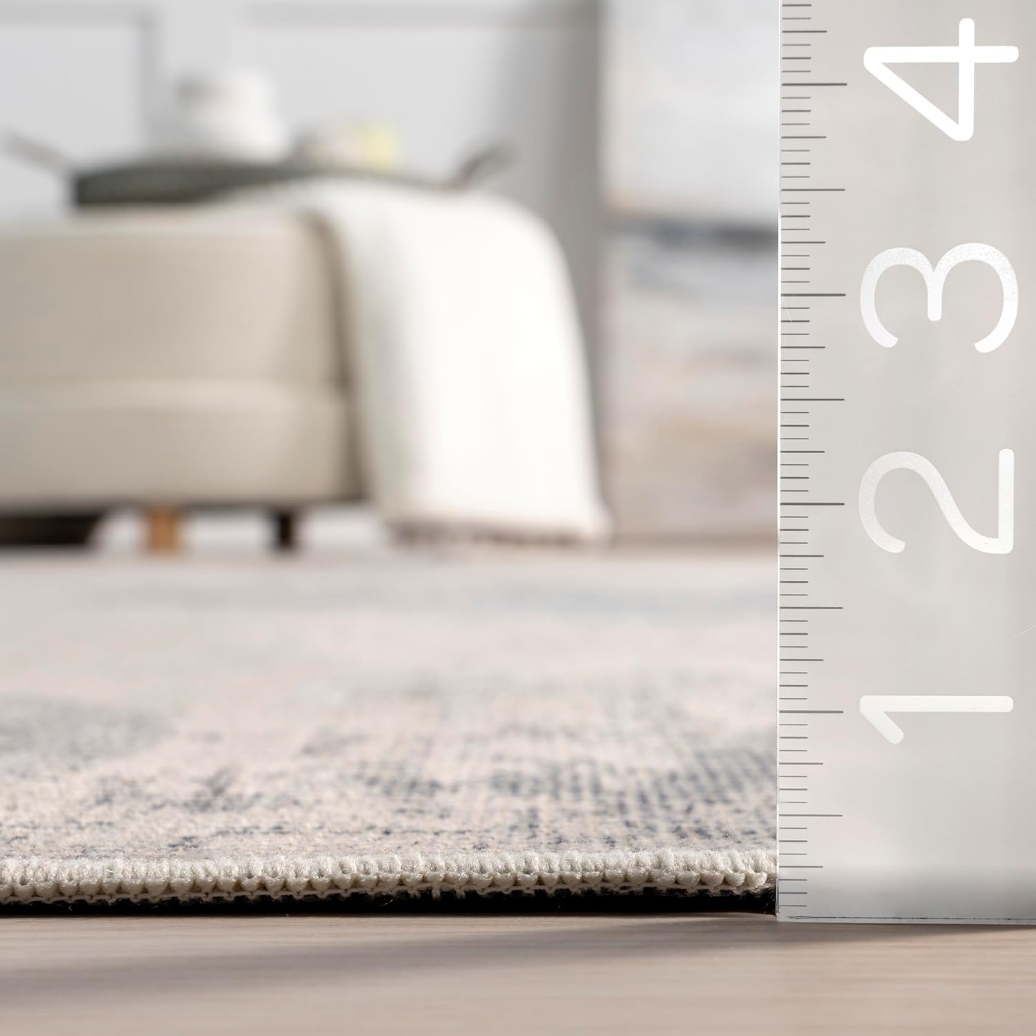 nuLOOM Milana – Alfombra moderna de algodón lavable a máquina, 4 x 6 pies, color gris