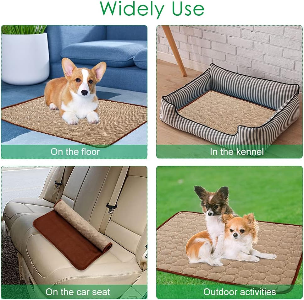 Tapete de refrigeración para perros y gatos, tapete de seda de hielo, manta o cojín de refrigeración para jaula, sofá, cama, piso o asiento del auto